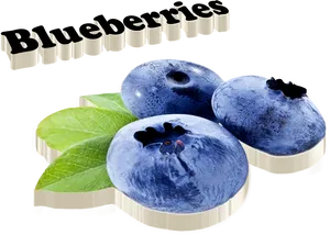 Fresh Blueberrieswith Leaves PNG