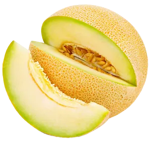 Fresh Cantaloupe Slices Isolated PNG Image