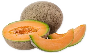 Fresh Cantaloupe Slicesand Half PNG Image