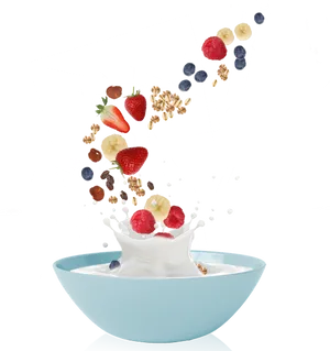 Fresh Cereal Fruit Splash PNG Image