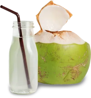 Fresh Coconut Waterand Green Coconut PNG Image