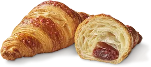 Fresh Croissantwith Filling PNG Image