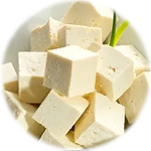 Fresh Cubed Tofu Plate PNG Image