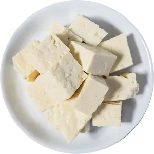 Fresh Cubed Tofuon Plate PNG Image