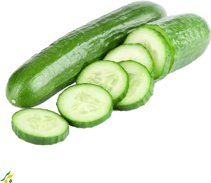 Fresh Cucumberand Slices.png PNG Image