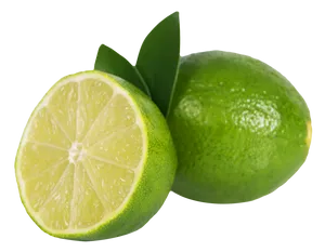 Fresh Cut Limewith Leaves PNG Image