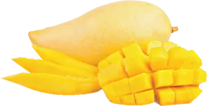 Fresh Cut Mango Slices PNG Image