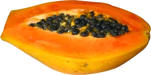 Fresh Cut Papayawith Seeds.png PNG Image