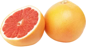 Fresh Grapefruit Halvedand Whole PNG Image