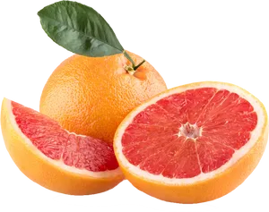 Fresh Grapefruit Slices Transparent Background PNG Image