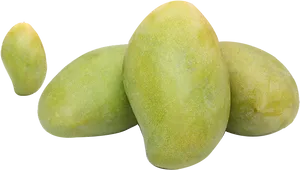 Fresh Green Mangoes Cluster PNG Image