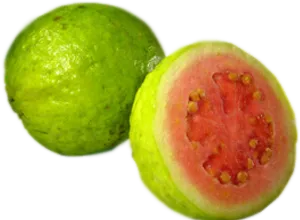 Fresh Guava Fruit Cutand Whole PNG Image