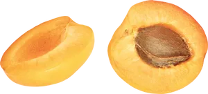 Fresh Halved Apricotwith Seed PNG Image