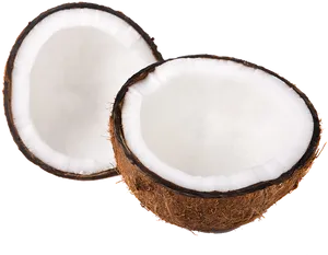 Fresh Halved Coconut Transparent Background PNG