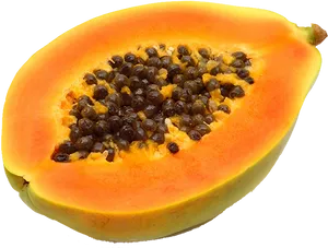 Fresh Halved Papayawith Seeds.png PNG Image