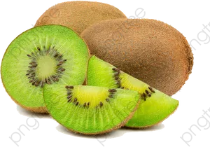 Fresh Kiwi Fruit Slices PNG Image