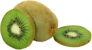 Fresh Kiwi Fruit Slices PNG Image