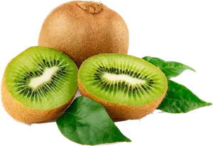 Fresh Kiwi Fruitand Slices PNG Image