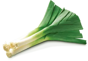 Fresh Leeks Isolatedon Background.png PNG Image