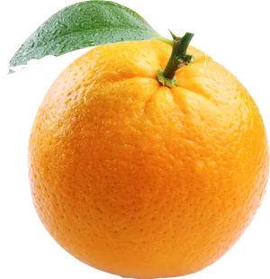 Fresh Mandarin Orangewith Leaf.png PNG Image