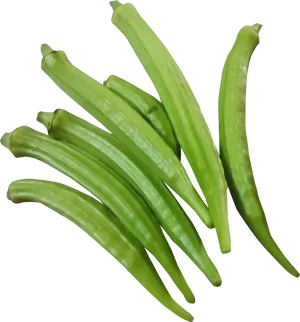 Fresh Okra Pods Isolated PNG Image