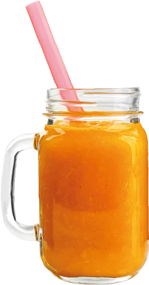 Fresh Orange Juice Mason Jar PNG Image