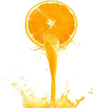 Fresh Orange Juice Splash PNG Image