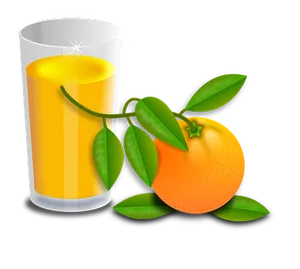 Fresh Orange Juiceand Whole Orange PNG Image