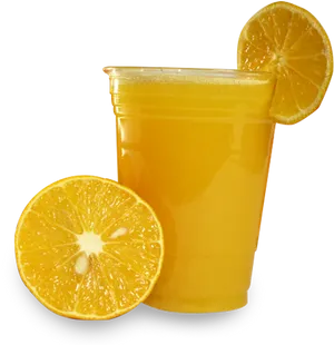 Fresh Orange Juicein Cup PNG Image