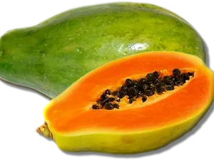 Fresh Papaya Fruit Cut PNG Image