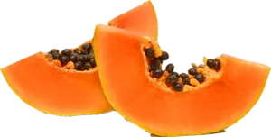 Fresh Papaya Slices Transparent Background PNG Image