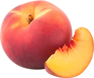 Fresh Peachand Slice.png PNG Image