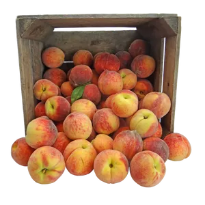 Fresh Peachesin Wooden Crate PNG Image