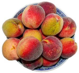 Fresh Peacheson Plate PNG Image