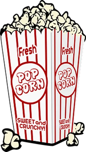 Fresh Popcorn Bucket Illustration PNG Image