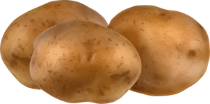 Fresh Potatoes Black Background PNG Image