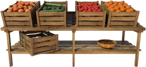 Fresh Produce Market Stand3 D Render PNG Image