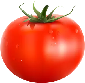 Fresh Red Tomatowith Water Droplets.png PNG Image