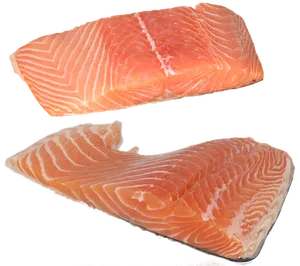 Fresh Salmon Steaks Isolated PNG Image