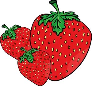 Fresh Strawberries Illustration PNG Image