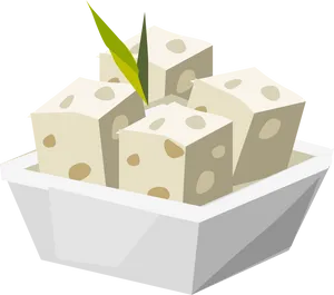 Fresh Tofu Cubes Illustration PNG Image