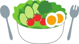 Fresh Vegetable Salad Bowl PNG Image