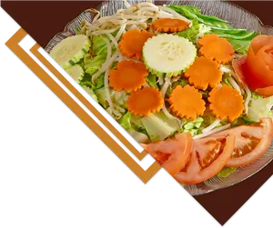 Fresh Vegetable Salad Plate PNG Image