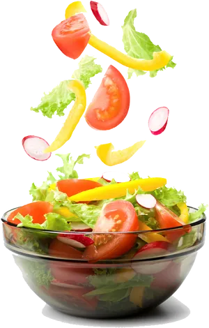 Fresh Vegetable Salad Toss PNG Image