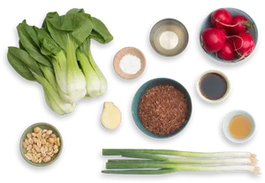 Fresh Vegetablesand Condiments Ingredients Layout PNG Image