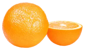 Fresh Wholeand Halved Orange PNG Image