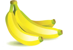 Fresh Yellow Bananas Vector Illustration PNG Image