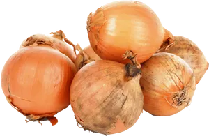 Fresh Yellow Onions Cluster PNG Image
