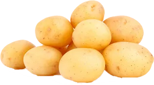 Fresh Yellow Potatoes Black Background PNG Image