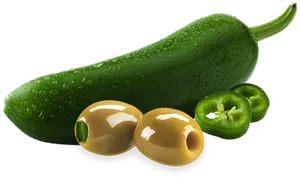 Fresh Zucchini Green Olives Jalapeno Slice PNG